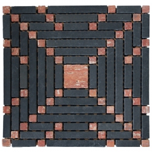 Macedonian Black, Travertino Red mozaika kamienna